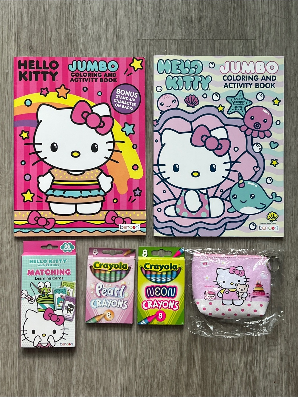 Hello Kitty Key Chain Pouch, Coloring & Activity Book Bundle